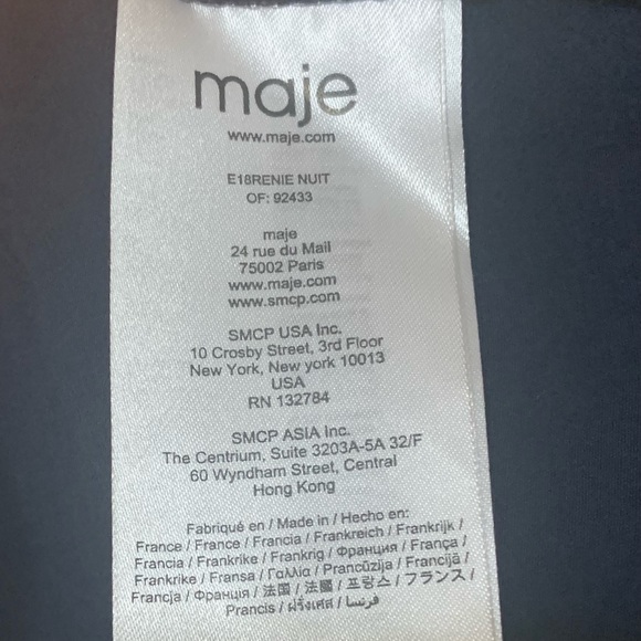 Maje | Dark Blue Faux Wrap Dress NWT - Picture 10 of 13